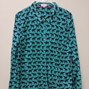 Crown & Ivy Elephant Button Up Shirt - XL